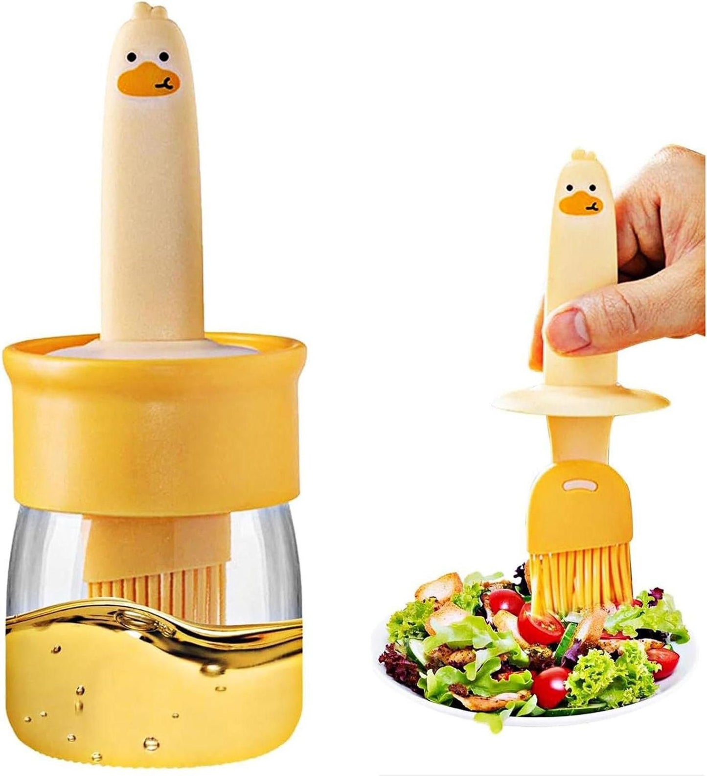 Premium Cute Duck Silicone Brush and High Temperature Resistant Oil Bottle