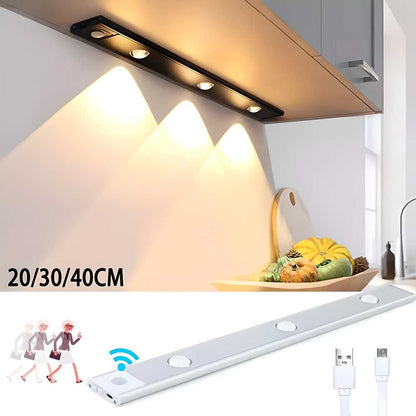 LED PIR Motion Sensor Cabinet Light – USB Rechargeable, Wireless Under-Cabinet Lighting