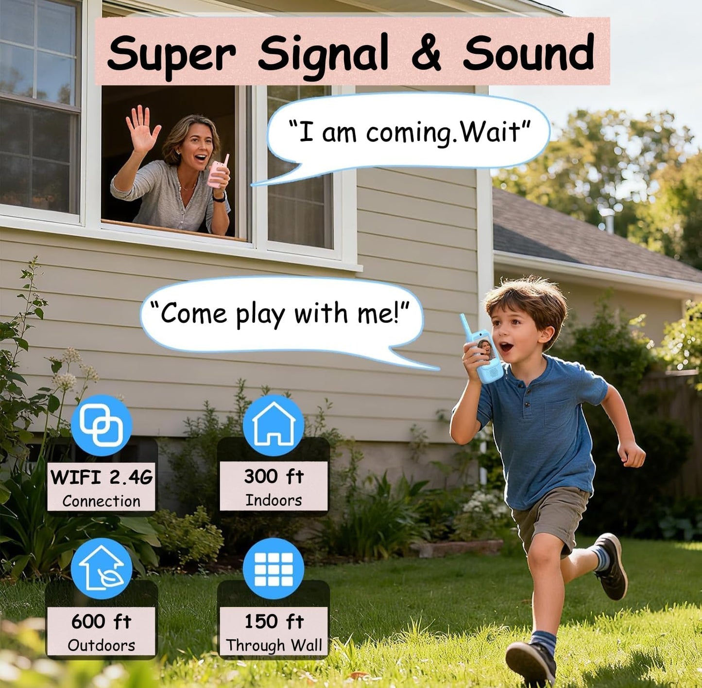 Fabby™ Kids Video Walkie Talkies | Rechargeable & No Wi-Fi Needed (Pack of 2)