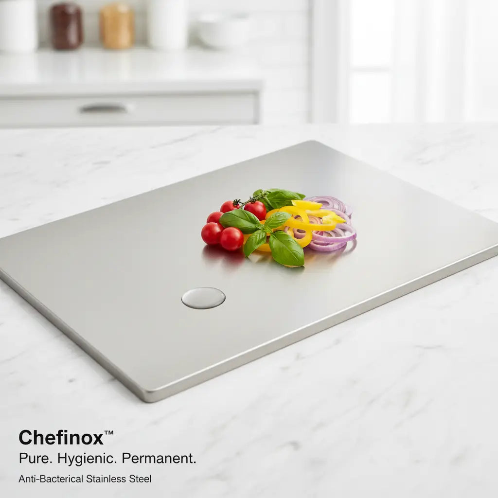 Chefinox™ Anti-Bacterial Stainless Steel Cutting Board (35x31cm) - 50% Off Today Only!