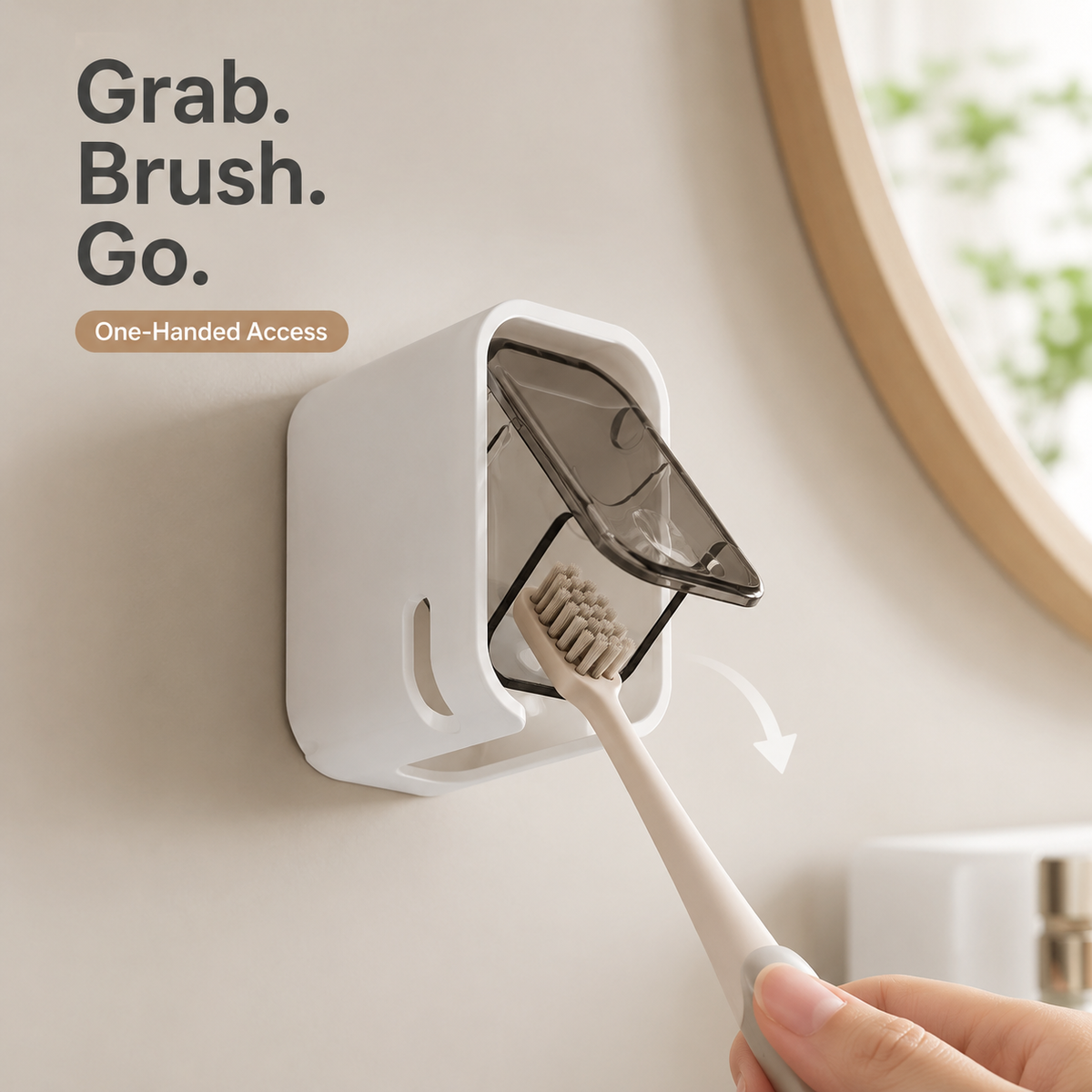 HygieneDome Pro™ – Self-Adhesive Dustproof Toothbrush Holder (Set of 4)