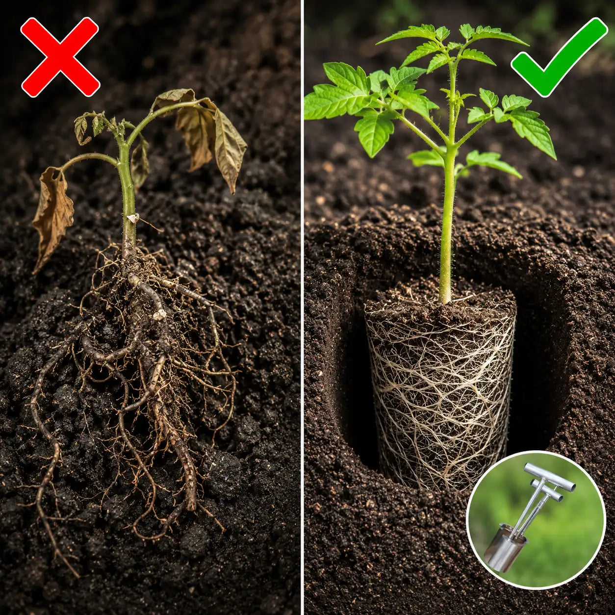 QuickHole Pro - Handheld Soil Sampler & Easy Seedling Transplanter