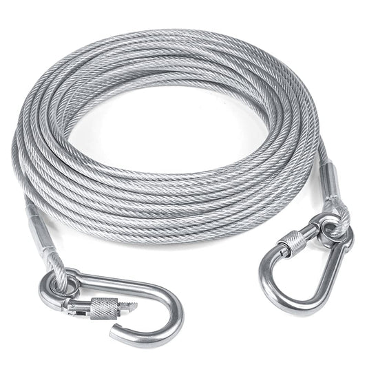 Stainless Steel Clothesline with Carabiner Hooks (10 Mtr)