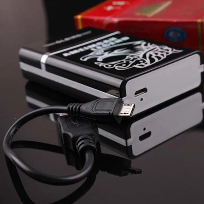 2-in-1 Automatic Cigarette Case & Windproof USB Lighter (Holds 8)