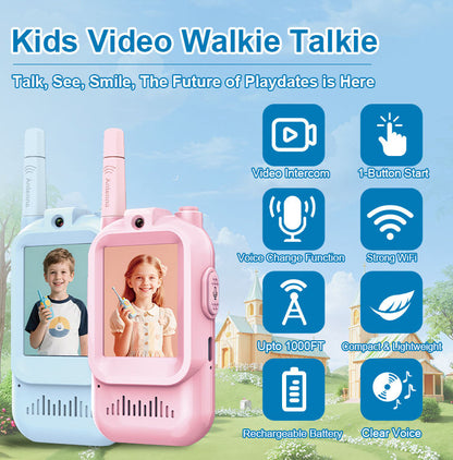 Fabby™ Kids Video Walkie Talkies | Rechargeable & No Wi-Fi Needed (Pack of 2)