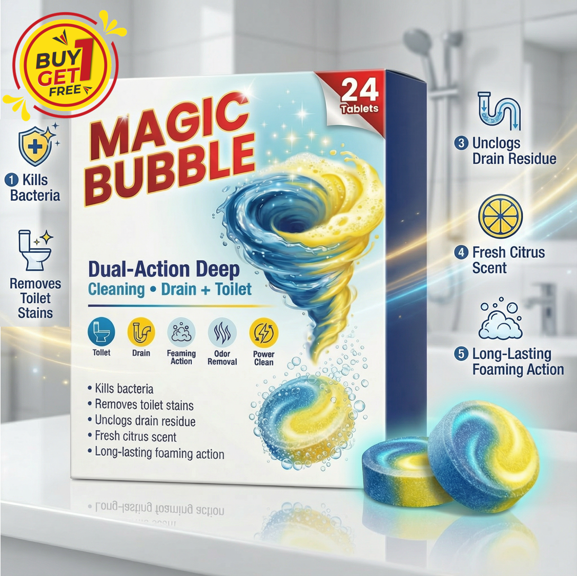 Magic Bubble Cleaning Tablets | 🔥BUY 1 GET 1 FREE🔥