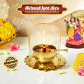 Shree Akhand Jyot Diya & Cover - 100% Brass (पीतल) (⭐⭐⭐⭐⭐ (4.9/5) RATED BY 10,000+ CUSTOMERS)
