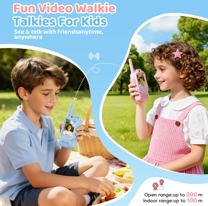 Fabby™ Kids Video Walkie Talkies | Rechargeable & No Wi-Fi Needed (Pack of 2)