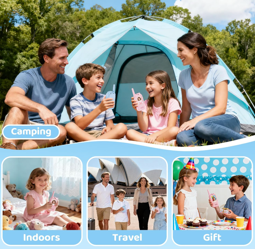 Fabby™ Kids Video Walkie Talkies | Rechargeable & No Wi-Fi Needed (Pack of 2)