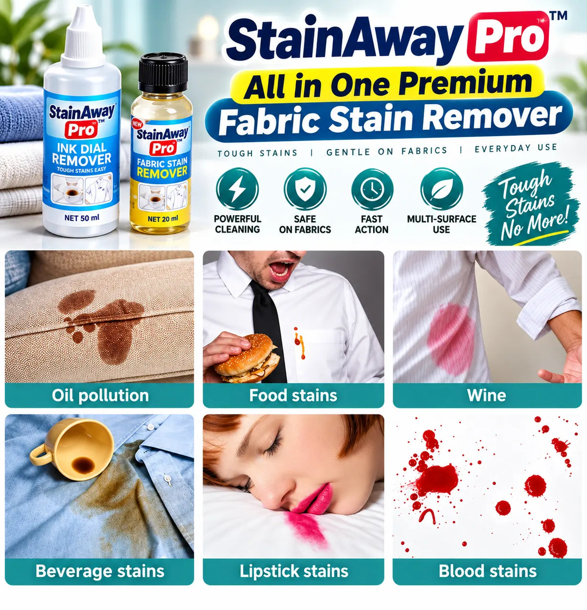 StainAway Pro™ -All In One Fabric Stain Remover - Buy 1 Get 1 Free