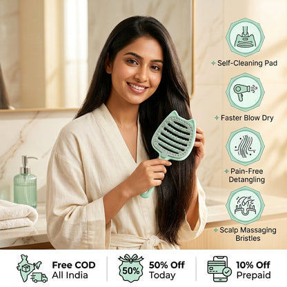 The Detangling Hair Brush That Cleans Itself – No More Tangles, Frizz or Slow Drying