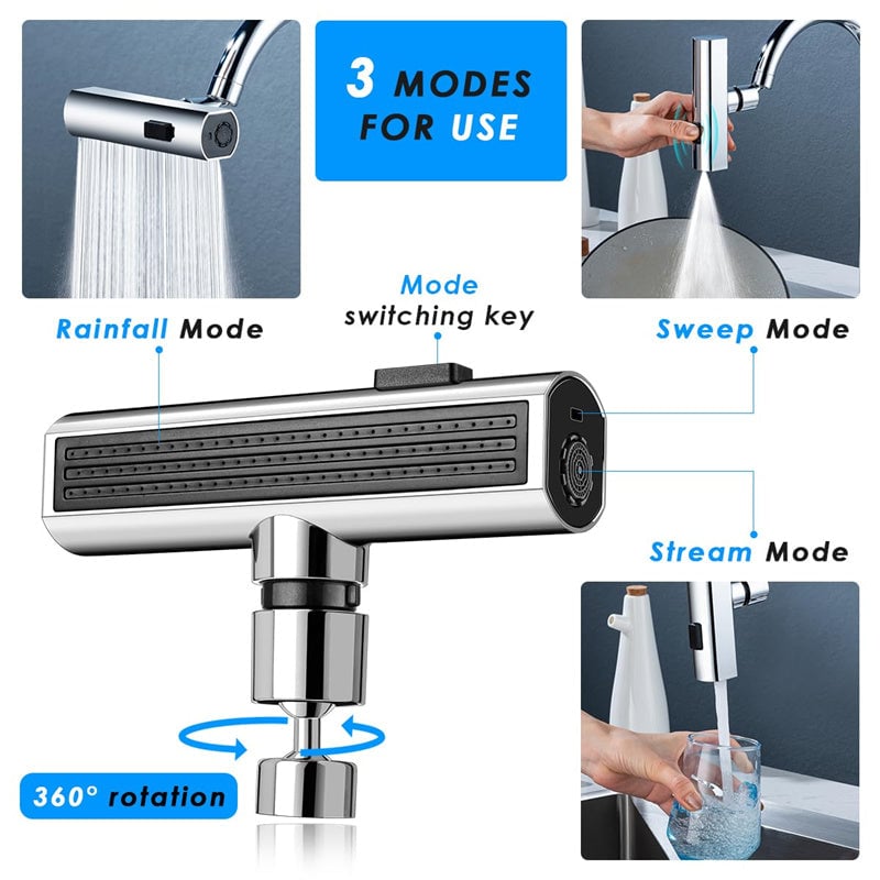 3 in 1 Multifunctional - 360° Waterfall Kitchen Faucet