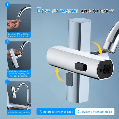 3 in 1 Multifunctional - 360° Waterfall Kitchen Faucet