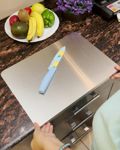 Chefinox™ Anti-Bacterial Stainless Steel Cutting Board (35x31cm) - 50% Off Today Only!