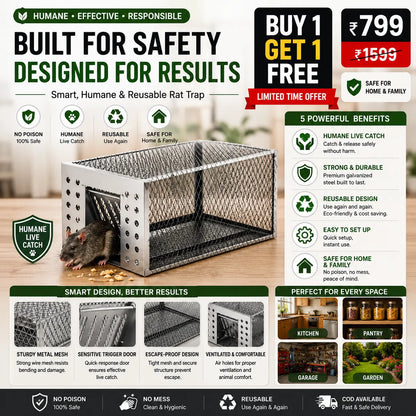 Humane Live Catch & Release Mouse Trap - Buy 1 Get 1 Free
