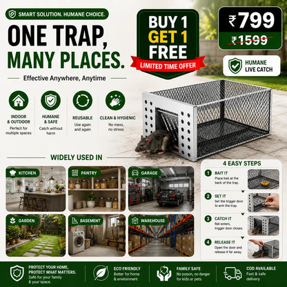 Humane Live Catch & Release Mouse Trap - Buy 1 Get 1 Free