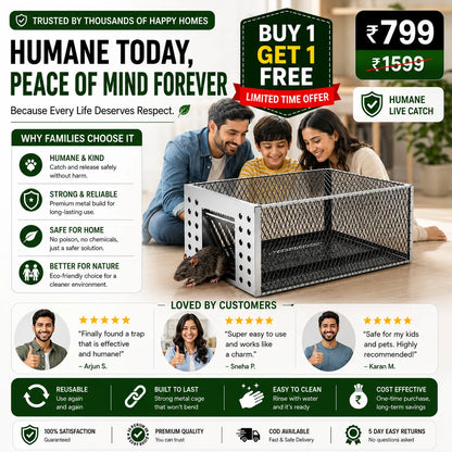 Humane Live Catch & Release Mouse Trap - Buy 1 Get 1 Free