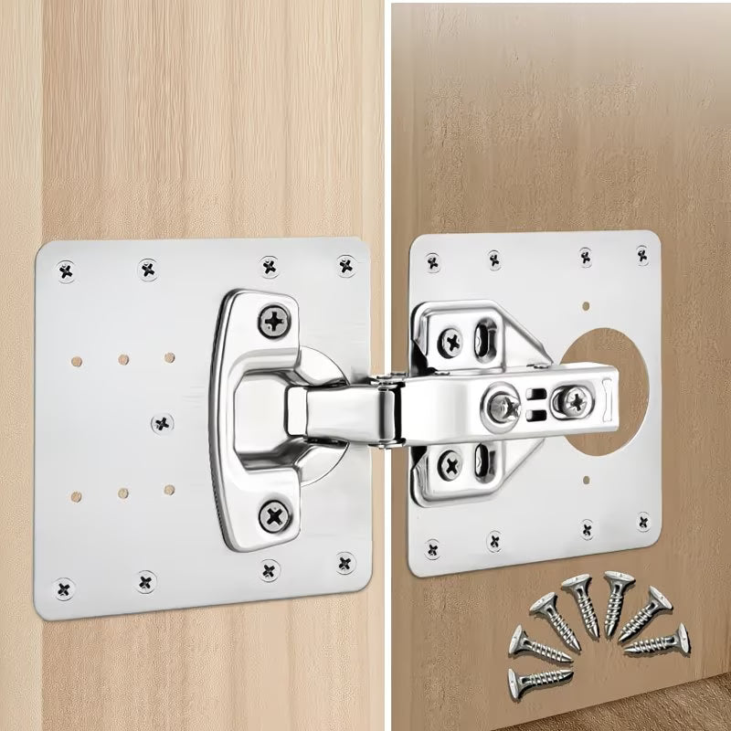 Heavy Duty Hinge Repair Plate with Screws for Cabinet Door & Wardrobe - Buy 1 Get 1 Free
