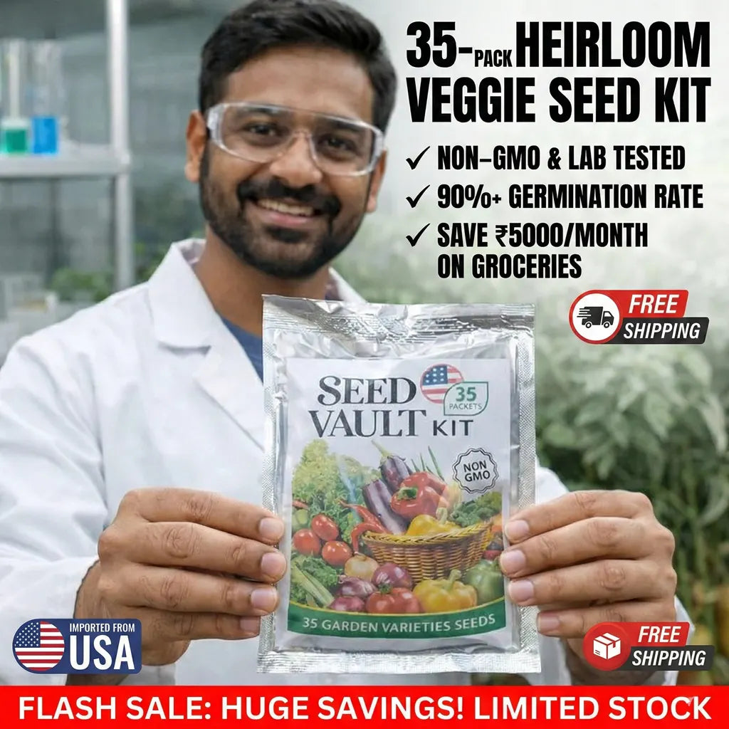35-Pack Heirloom Vegetable Seed Kit | USA Imported, Non-GMO & High Yield