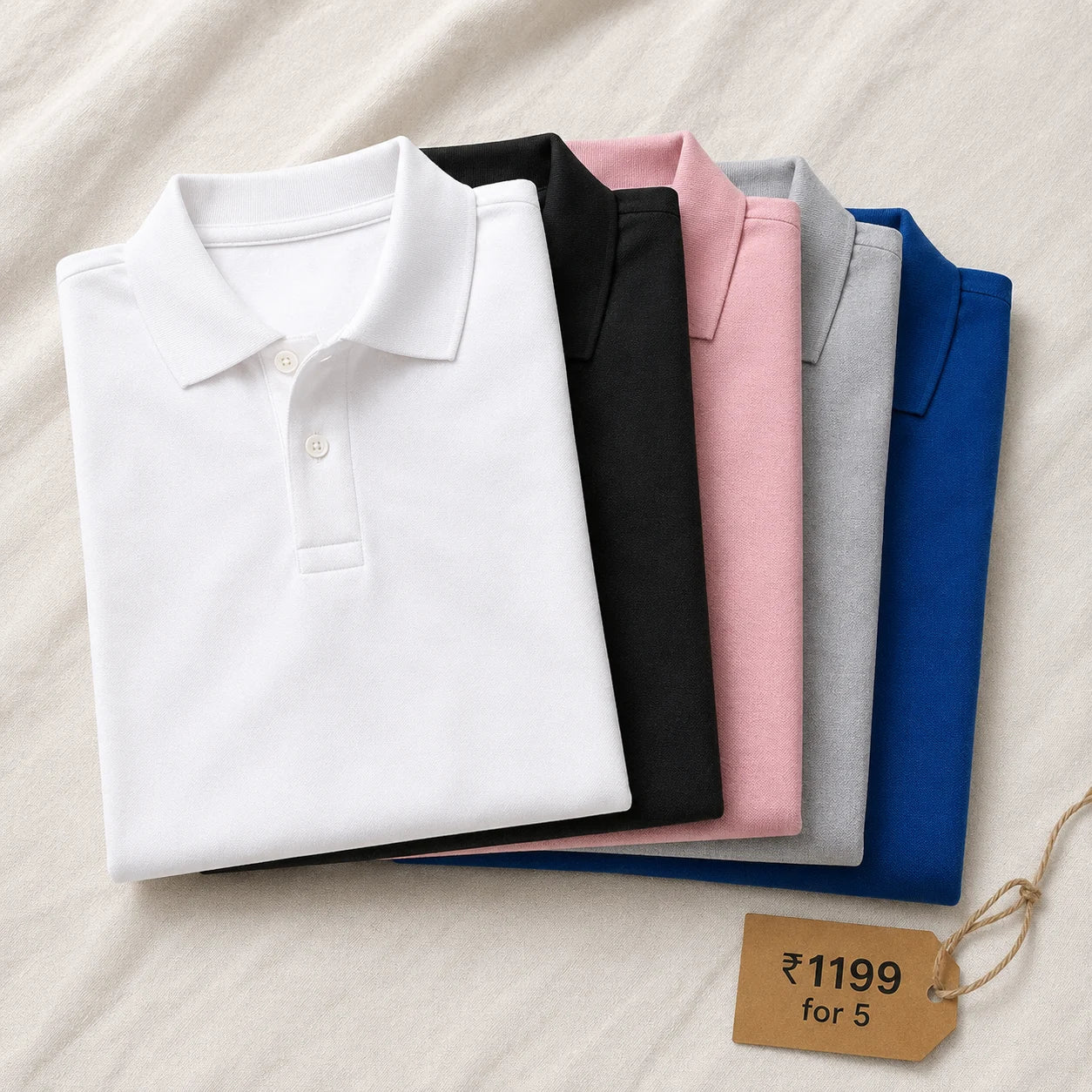 The Everyday Essential Polo 5-Pack: Premium Men’s Cotton Blend