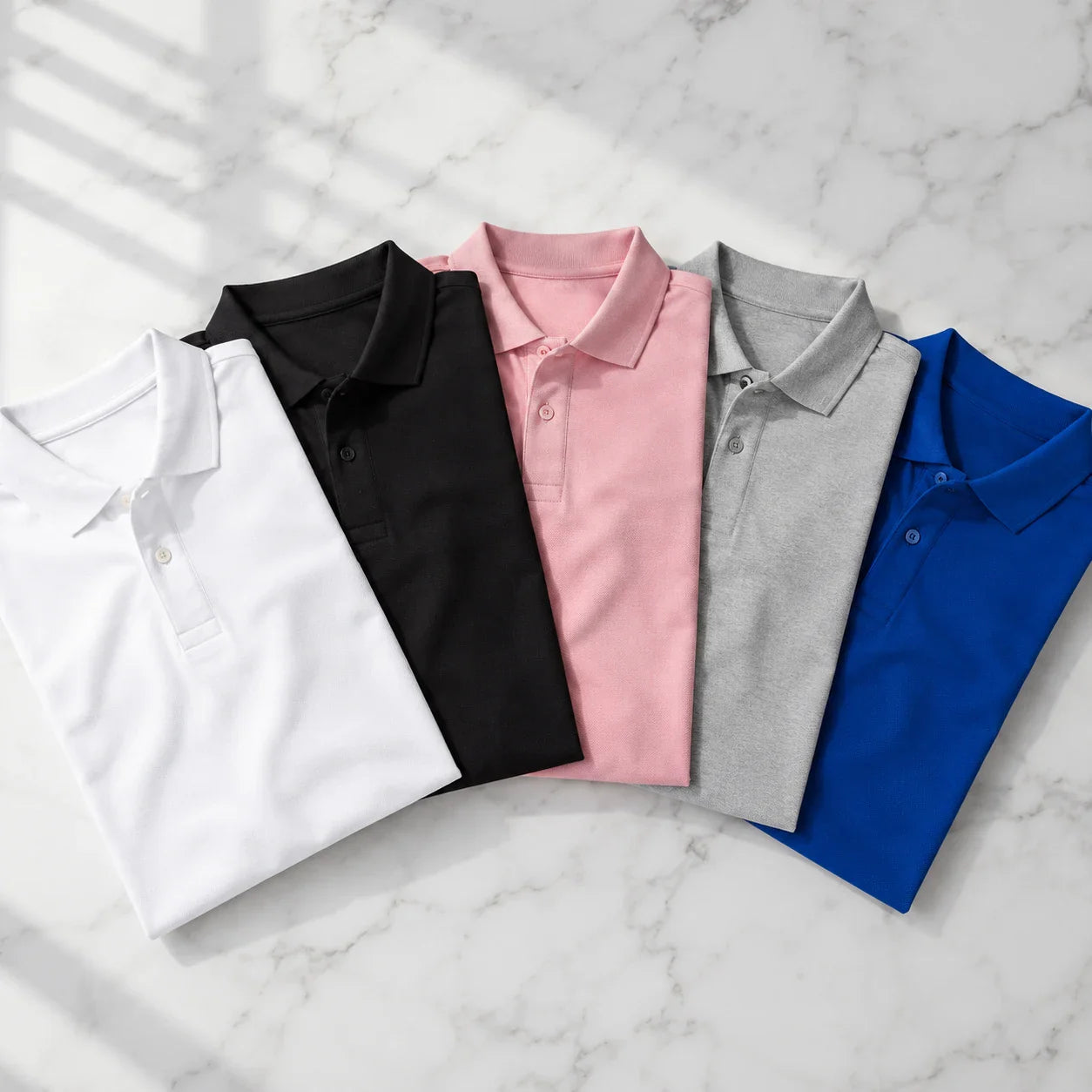 The Everyday Essential Polo 5-Pack: Premium Men’s Cotton Blend
