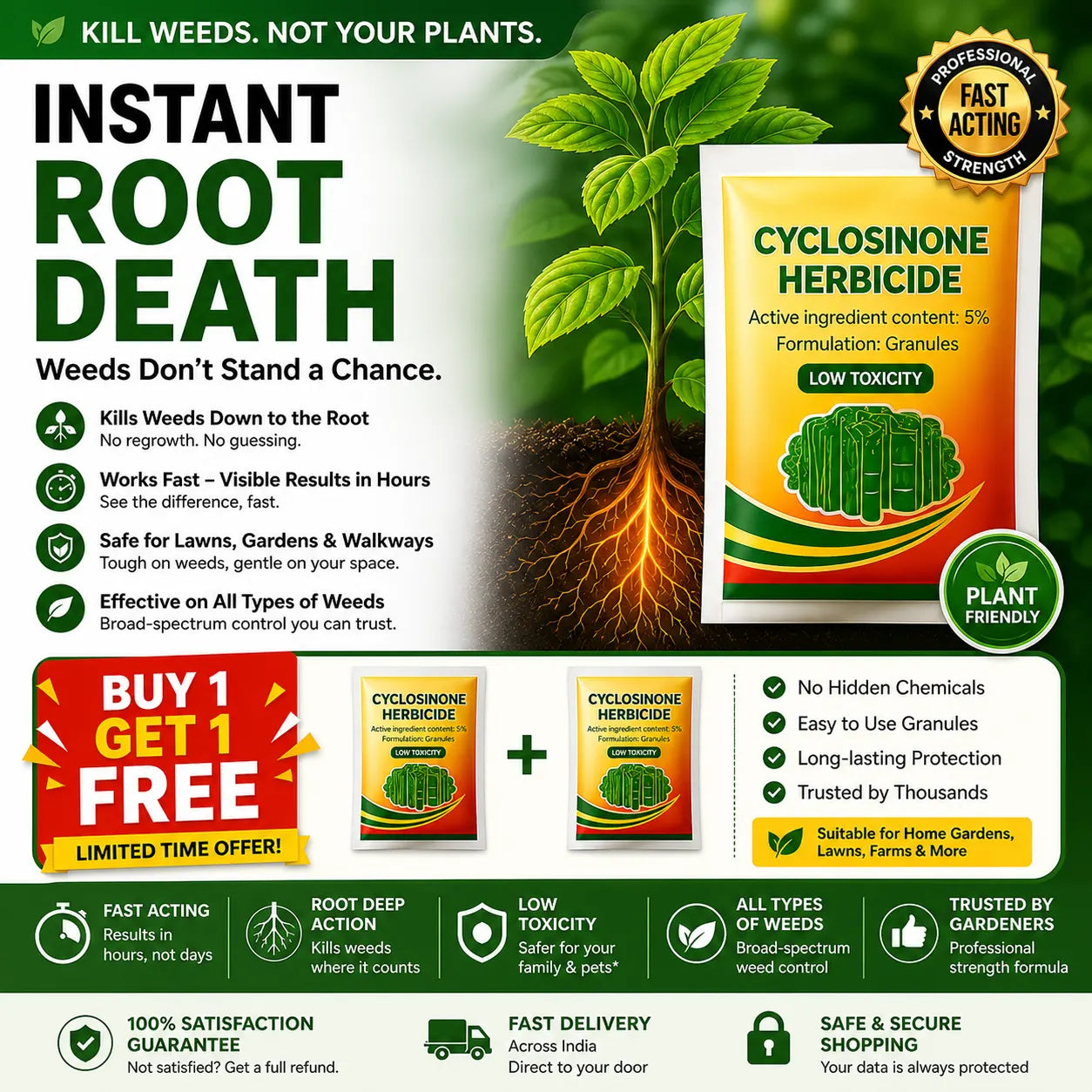 Cyclosinone Herbicide Granules - Buy 1 Get 1 Free