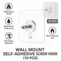 Sturdy Wall Mount Screw Hooks (Pack of 10) – Ideal for Kitchen, Bathroom & More