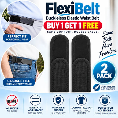 FlexiBelt – Buckleless Elastic Waist Belt (Buy 1 Get 1 Free)