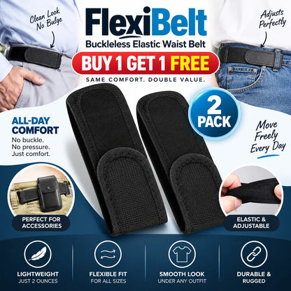 FlexiBelt – Buckleless Elastic Waist Belt (Buy 1 Get 1 Free)