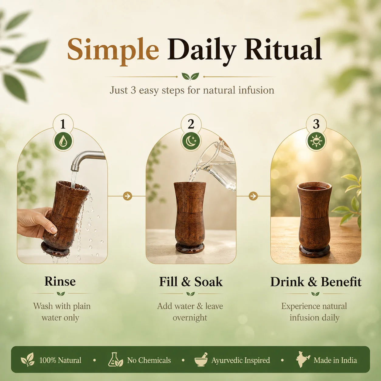 Sugar Balance™ Vijaysar Wooden Glass | Clinically Recognised Ayurvedic Support for Healthy Blood Sugar