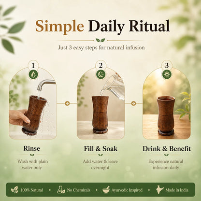 Sugar Balance™ Vijaysar Wooden Glass | Clinically Recognised Ayurvedic Support for Healthy Blood Sugar