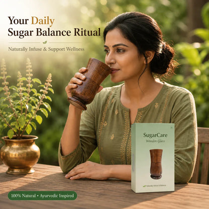 Sugar Balance™ Vijaysar Wooden Glass | Clinically Recognised Ayurvedic Support for Healthy Blood Sugar