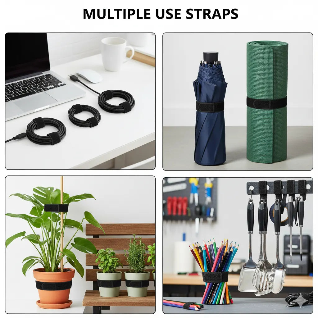 60-Pack All-Purpose Utility Straps (6") – Strong & Reusable Cinch Fasteners for Hoses, Tools, Plants & Storage