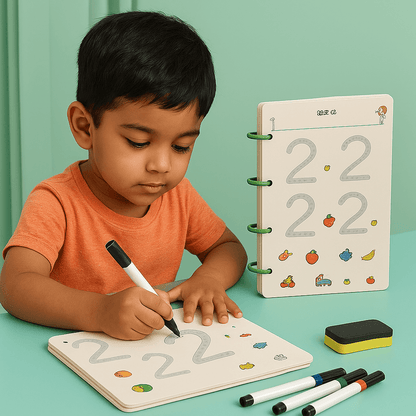 Reusable Magic Tracing Workbook for Kids – 64 Pages Learning Kit with Erasable Pens & Duster