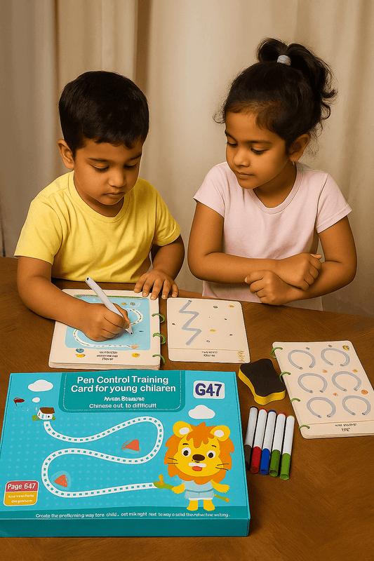 Reusable Magic Tracing Workbook for Kids – 64 Pages Learning Kit with Erasable Pens & Duster