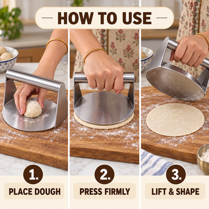 RotiPress Pro™ Stainless Steel Roti & Puri Dough Press