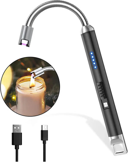 USB Rechargeable Electric Gas Lighter (280 mAh, 360 Degree Flexible Long for Kitchen, Barbecue, Candles, Gas Stove)