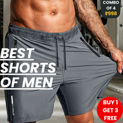 Combo of 4 Men's Stretchable Cotton Shorts