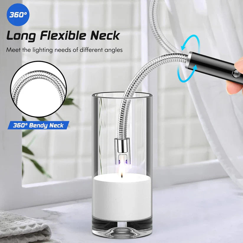 USB Rechargeable Electric Gas Lighter (280 mAh, 360 Degree Flexible Long for Kitchen, Barbecue, Candles, Gas Stove)