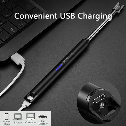 USB Rechargeable Electric Gas Lighter (280 mAh, 360 Degree Flexible Long for Kitchen, Barbecue, Candles, Gas Stove)