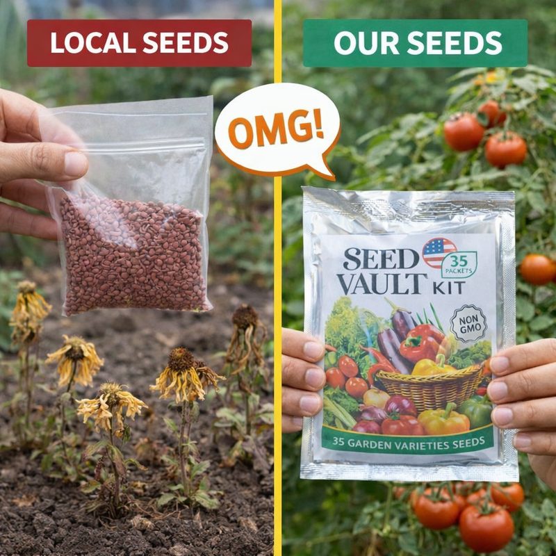 35-Pack Heirloom Vegetable Seed Kit | USA Imported, Non-GMO & High Yield