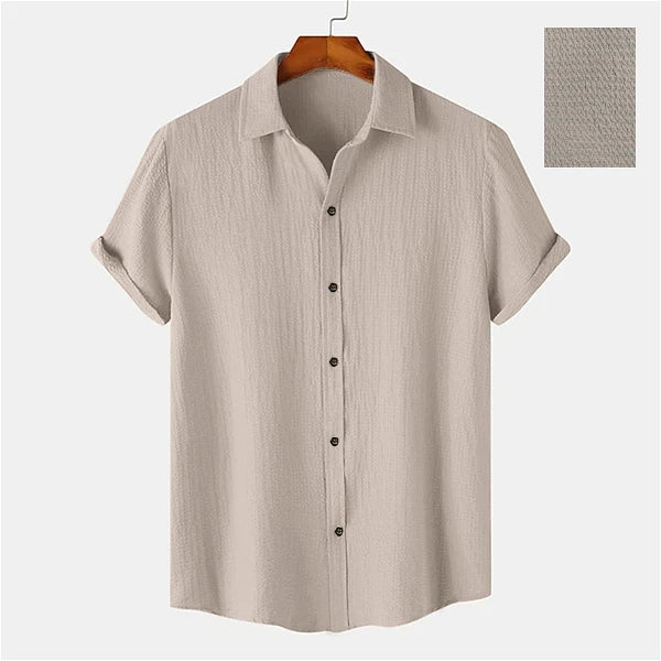 Men Casual Wear Cotton Structured Premium Beige Shirt