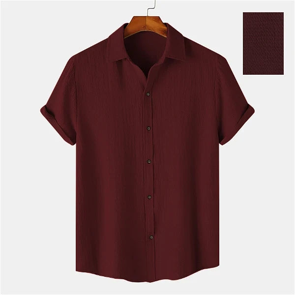 Men Casual Wear Cotton Structured Premium Maroon Shirt
