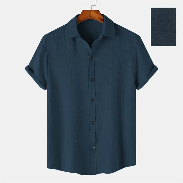 Men Casual Wear Cotton Structured Teal Blue Premium Shirt