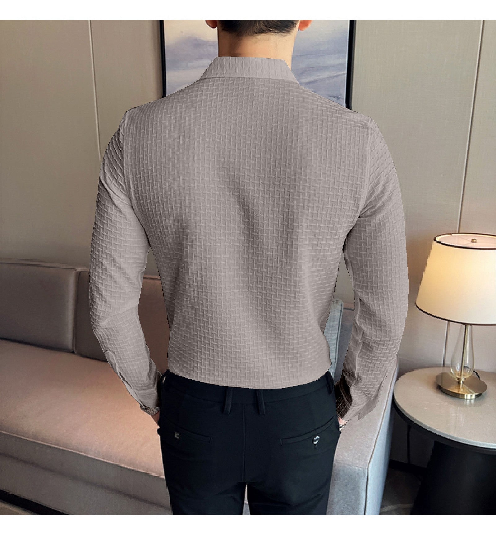 Grey Checks Structured Premium Mens Shirt