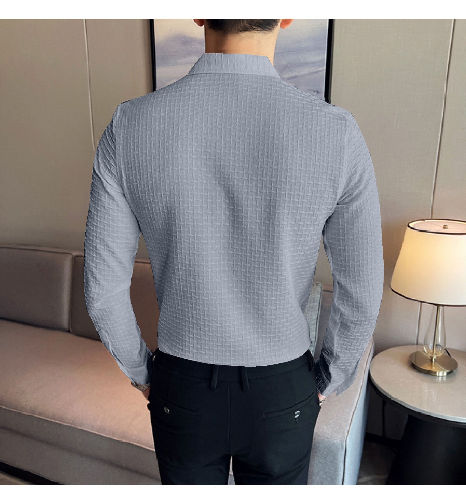 Sky Checks Structured Premium Men's Shirt