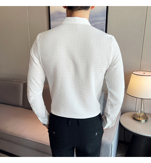 White Checks Structured Premium Mens Shirt